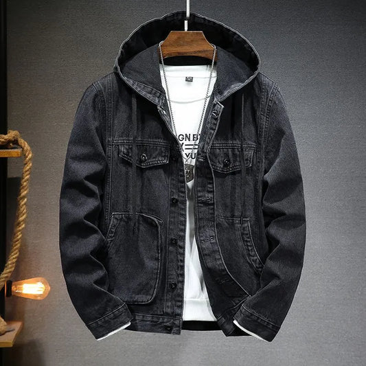 Detrick – Vintage Denimjacke mit Kapuze für Herren