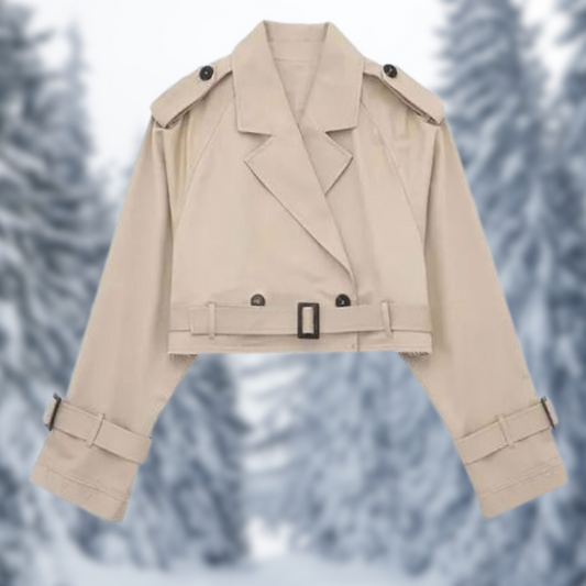 Lerona - Moderner Cropped Trenchcoat für einen stilvollen Look