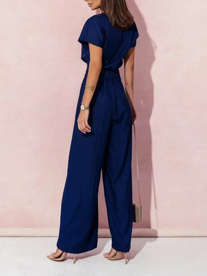 BellaVerde V-Hals Freizeit Jumpsuit Damen – Atmungsaktiv & Bequem