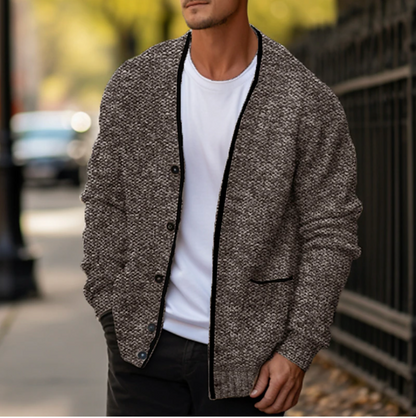 Herren Strickjacke | Atmungsaktiver Cardigan aus Baumwolle für Herbst/Winter