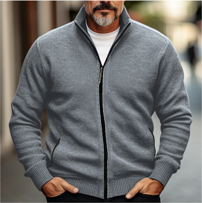 Herren Strickjacke | Atmungsaktiver Cardigan aus Baumwoll-Mix für Herbst/Winter