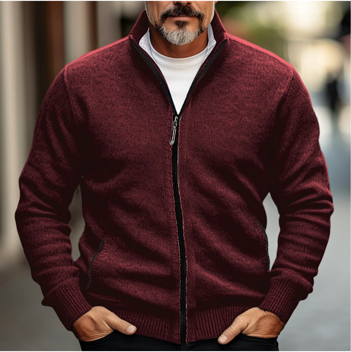 Herren Strickjacke | Atmungsaktiver Cardigan aus Baumwoll-Mix für Herbst/Winter