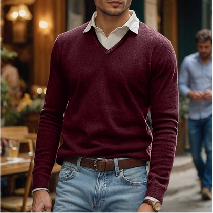 Herren V-Ausschnitt Pullover | Atmungsaktiv & Bequem