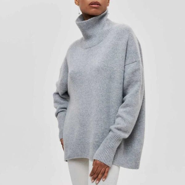 Damen Rollkragenpullover - Oversized Passform - Weiches Strickmaterial - Lange Ärmel