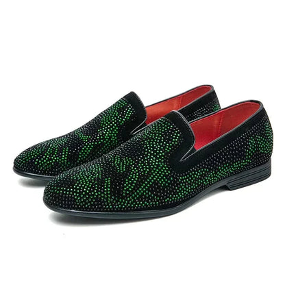 Herren Slipper - Elegantes Design - Strassverzierung - Bequeme Slip-On Loafer