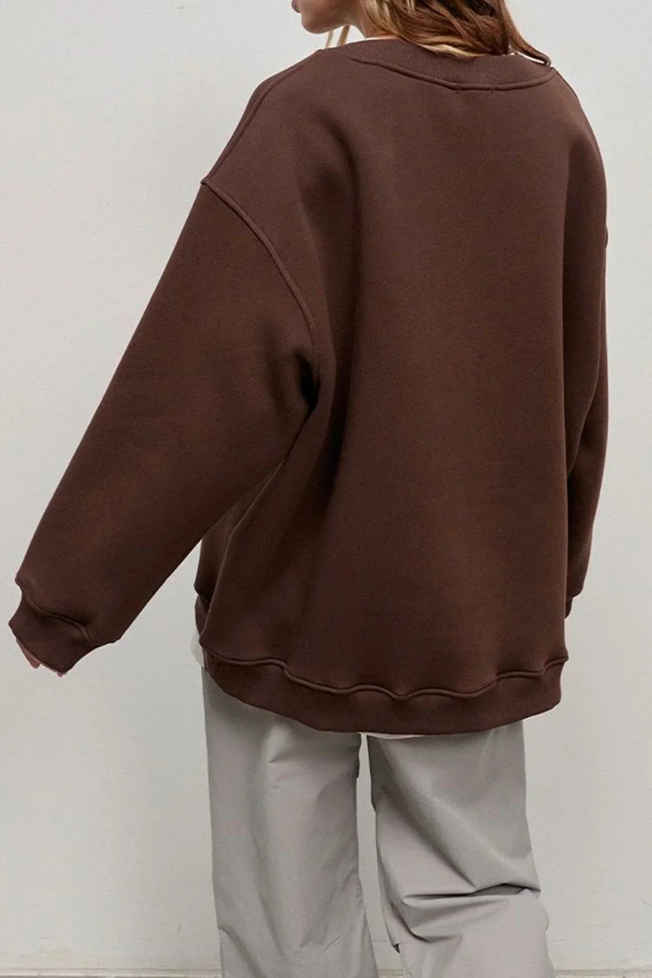 Herren Sweatshirt – Oversized Passform – Rundhalsausschnitt – Lange Ärmel – Gerippte Bündchen