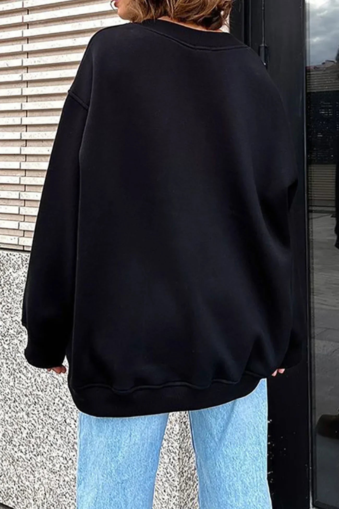 Herren Sweatshirt – Oversized Passform – Rundhalsausschnitt – Lange Ärmel – Gerippte Bündchen