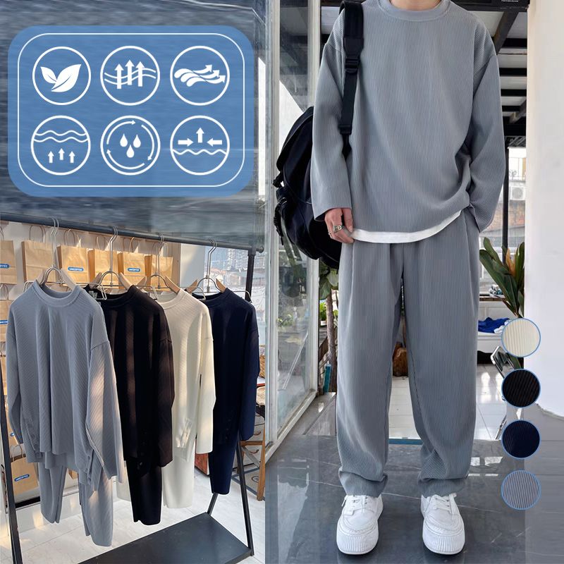 Herren Zweiteiler Set – Oversize Sweatshirt & Gerade Hose – Bequem & Lässig