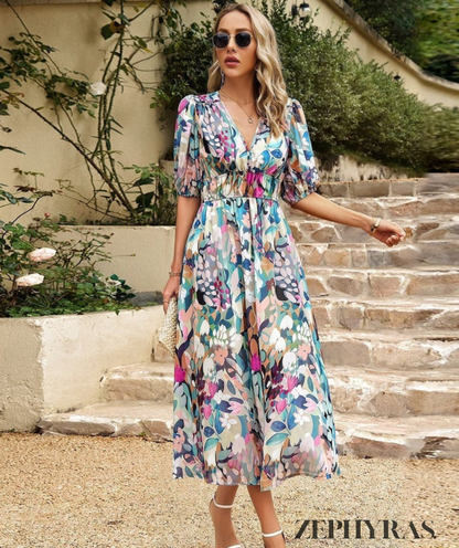 Elegante Damen Boho Sommerkleid aus Leichter Baumwolle