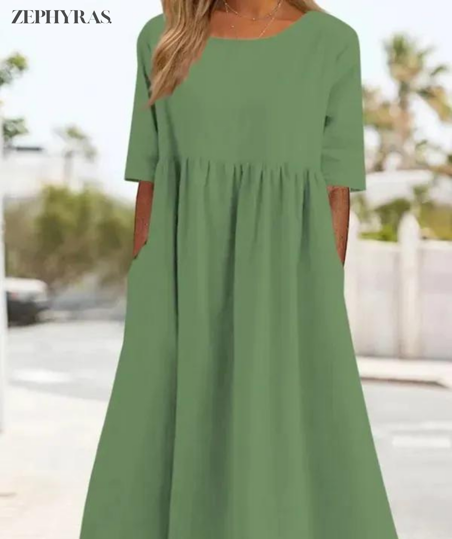 Stilvolle Damen Maxi Sommerkleid aus Leichter Baumwolle