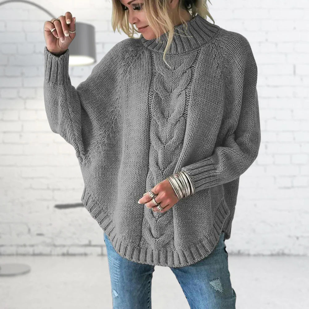 Damen Strickpullover – Grobstrick – Oversized Passform – Rollkragen – Gemütlich & Stilvoll