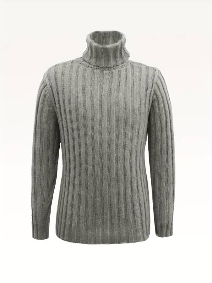 Herren Strickpullover – Grober Strick – Rollkragen – Warm & Bequem – Lockerer Sitz