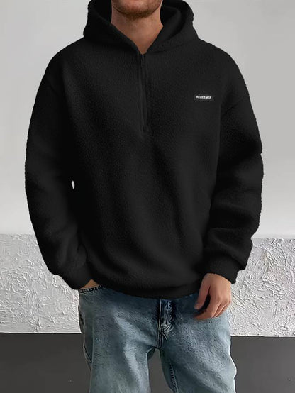 Herren Fleece Hoodie – Weiches Sherpa – Half-Zip – Bequemer Casual Look