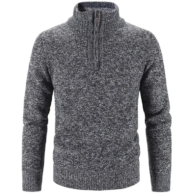 Herren Strickpullover – Halb-Zip – Hoher Kragen – Wärmend & Bequem – Regular Fit