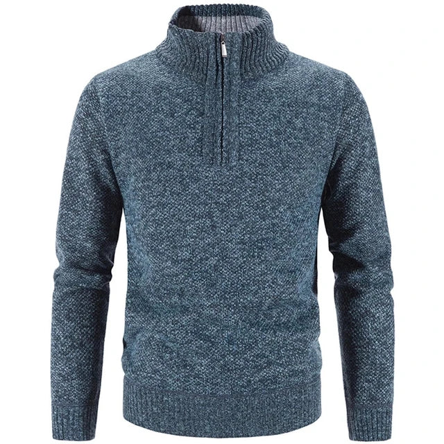 Herren Strickpullover – Halb-Zip – Hoher Kragen – Wärmend & Bequem – Regular Fit