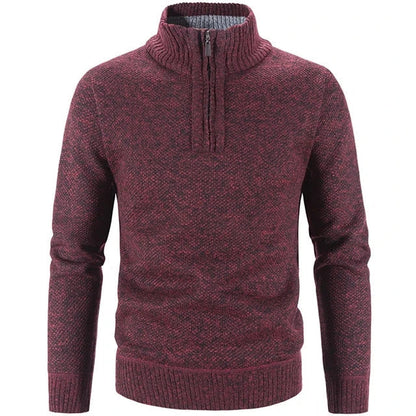 Herren Strickpullover – Halb-Zip – Hoher Kragen – Wärmend & Bequem – Regular Fit