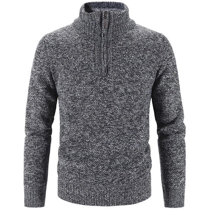 Herren Strickpullover – Halb-Zip – Hoher Kragen – Wärmend & Bequem – Regular Fit