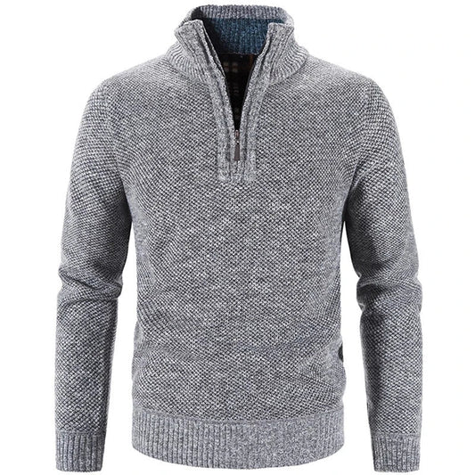 Herren Strickpullover – Halb-Zip – Hoher Kragen – Wärmend & Bequem – Regular Fit