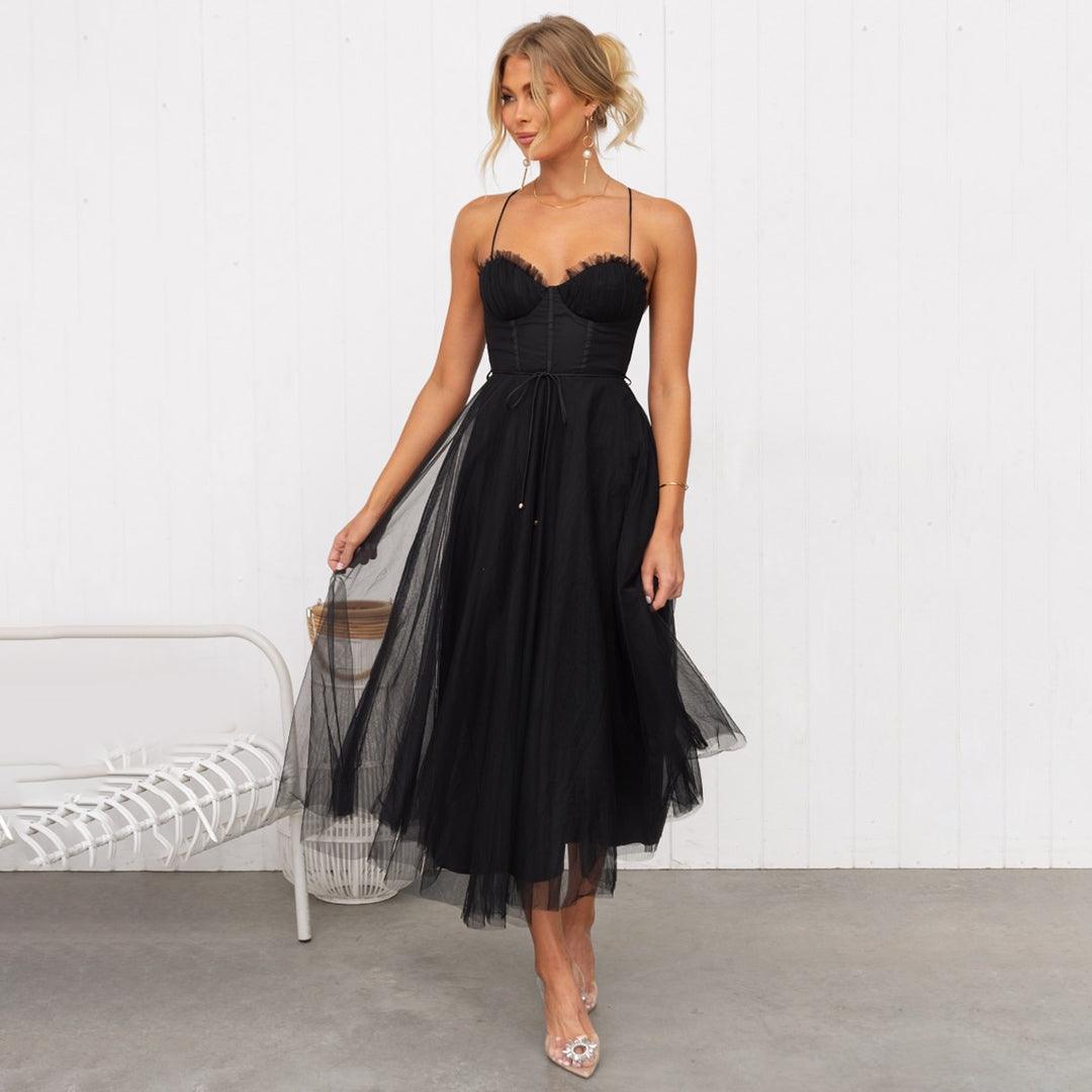 Maxi Mesh Kleid für Damen – Festliches Abendkleid