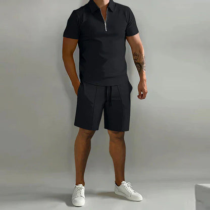 Set aus poloshirt und shorts für herren