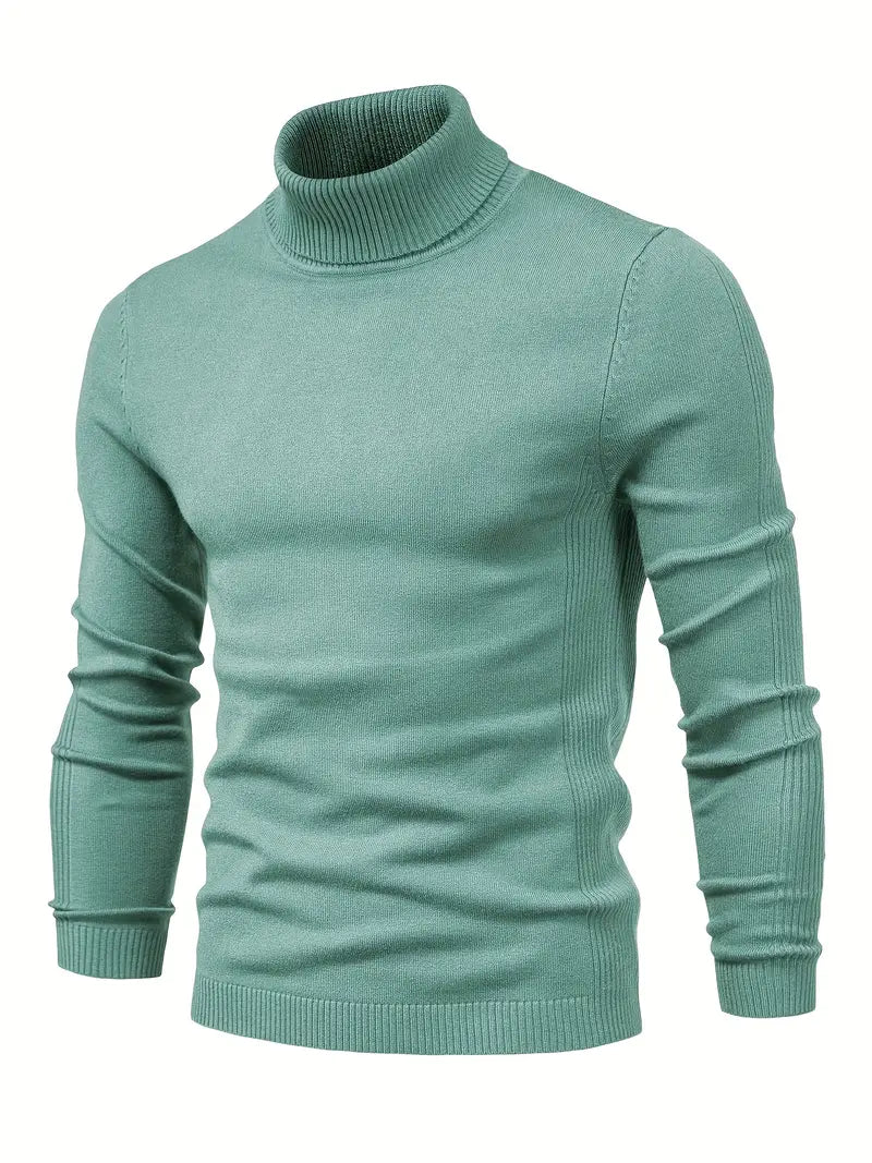 Herren Rollkragenpullover – Strick – Figurbetont – Langarm – Klassisch & Elegant