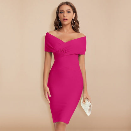 Damen Off-Shoulder Bandage Kleid – Elegantes Bodycon Sommerkleid