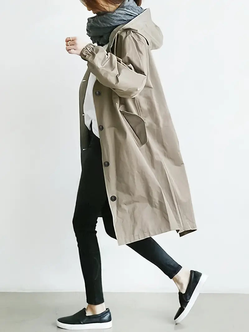 Wasserdichte Damen-Outdoor-Regenjacke mit Kapuze