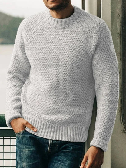 Herren Strickpullover - Rundhals - Strukturmuster - Gerippte Bündchen - Bequeme Passform