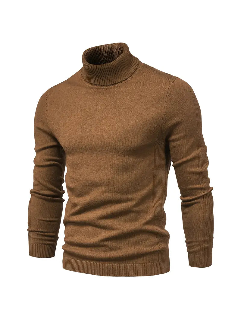 Herren Rollkragenpullover – Strick – Figurbetont – Langarm – Klassisch & Elegant