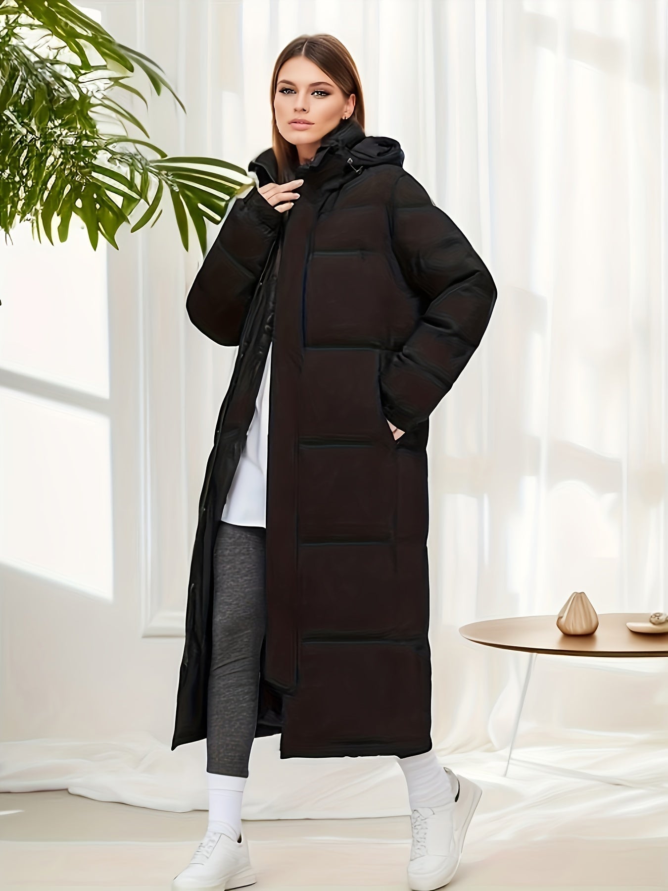 Langer Daunenparka für Damen – Warm & Wasserdicht für den Winter