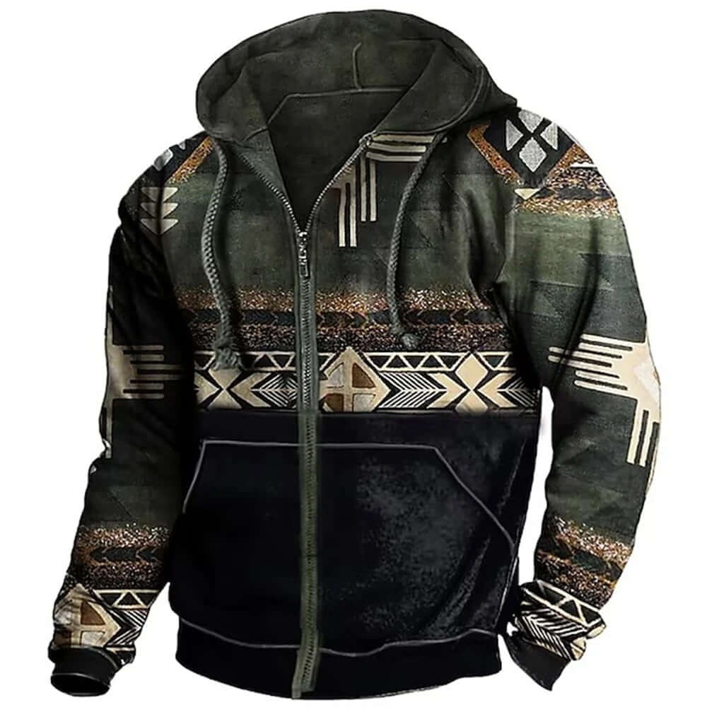 Herren vintage retro outdoorjacke mit kapuze