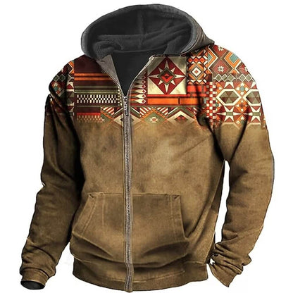 Herren vintage retro outdoorjacke mit kapuze