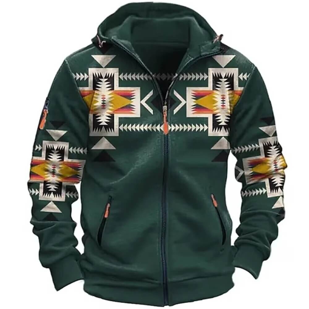 Herren vintage retro outdoorjacke mit kapuze