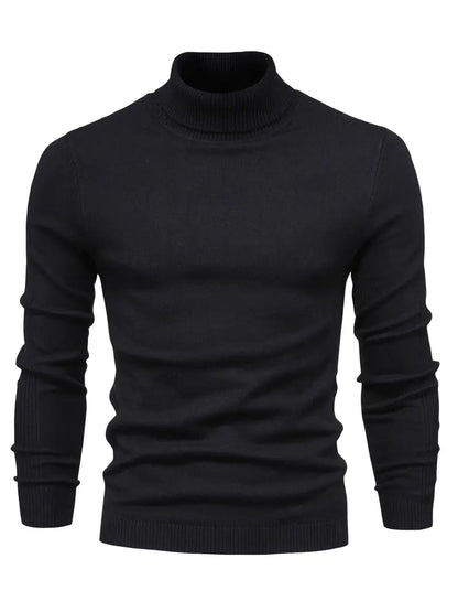 Herren Rollkragenpullover – Strick – Figurbetont – Langarm – Klassisch & Elegant