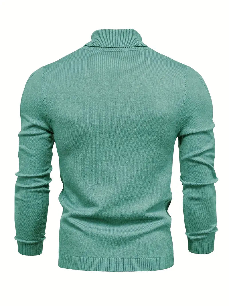 Herren Rollkragenpullover – Strick – Figurbetont – Langarm – Klassisch & Elegant