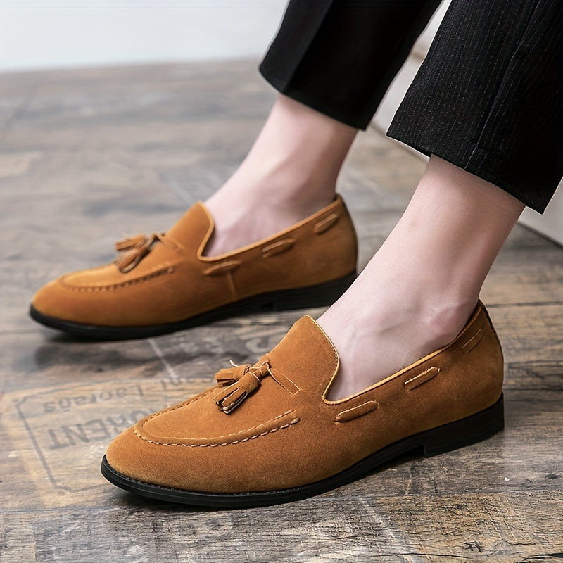 Herren Leder-Loafers mit Quasten in Braun