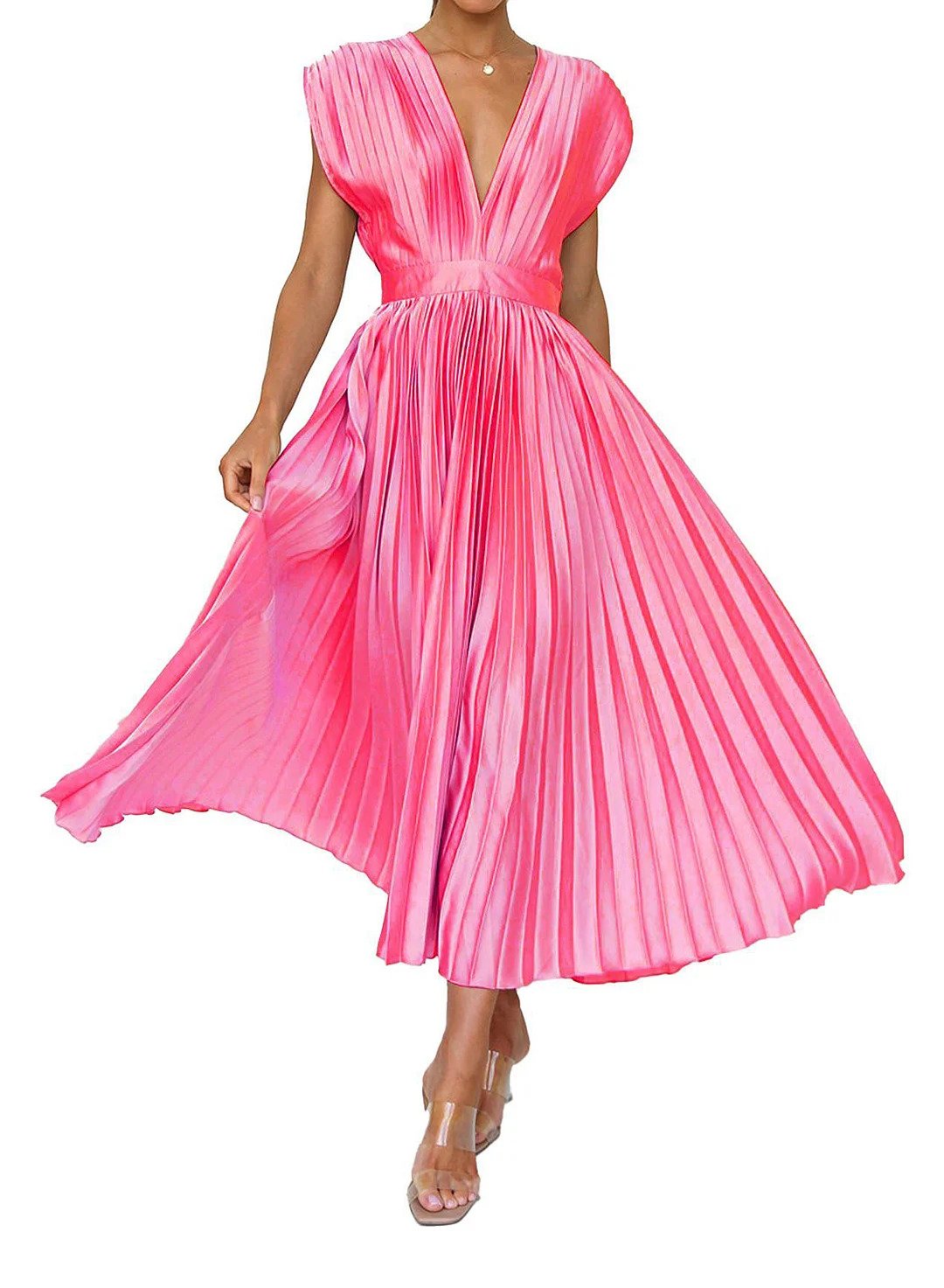 Damen Sommerkleid mit Rundhalsausschnitt - Charmantes Freizeitkleid