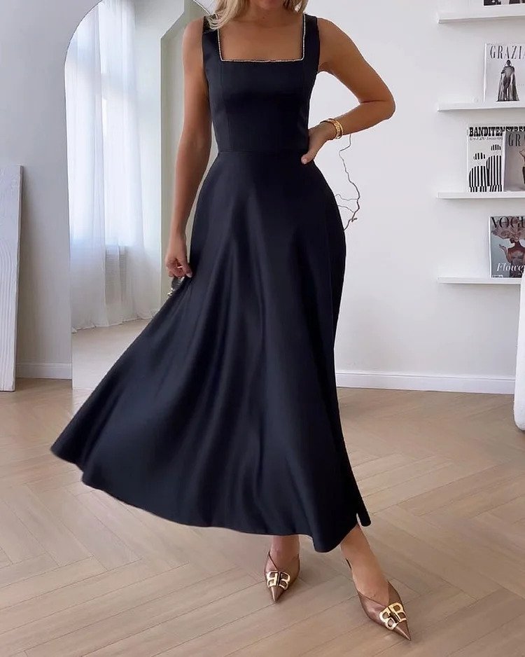 Damen Sommerkleid Kurzarm Klassisch Elegant - Leichtes Freizeitkleid