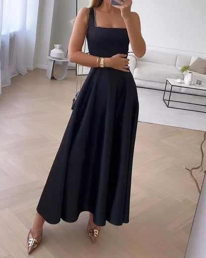 Damen Sommerkleid Kurzarm Klassisch Elegant - Leichtes Freizeitkleid