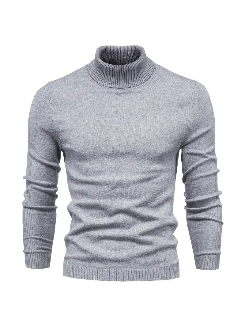 Herren Rollkragenpullover – Strick – Figurbetont – Langarm – Klassisch & Elegant