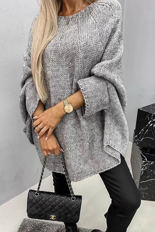 Damen Strickpullover - Oversized Lockerer Sitz - Weiches Grobstrick - Lange Ärmel