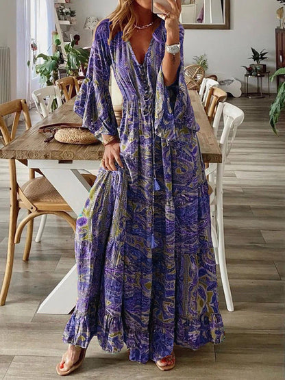 Boho Maxi Kleid Sommer Damen – Luftig und Atmungsaktiv