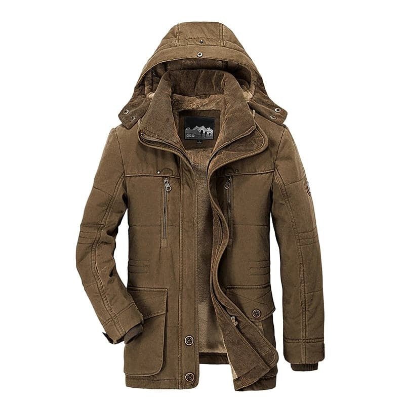 Herren Winterjacke mit Fellfutter | Wasserdicht & Warm für Outdoor-Aktivitäten