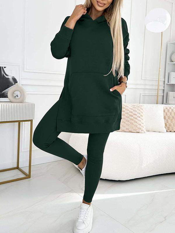 Damen Oversize Hoodie & Leggings Set – Bequemer Freizeit-Look – Weich & Dehnbar