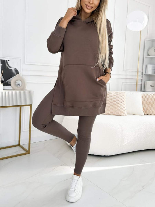 Damen Oversize Hoodie & Leggings Set – Bequemer Freizeit-Look – Weich & Dehnbar