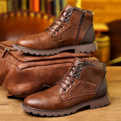 Herren Leder Stiefeletten mit Reißverschluss – Elegante Ankle Boots