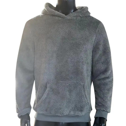 Herren Teddy-Hoodie – Flauschiges Fleece – Kapuze & Kängurutasche – Bequemer Schnitt