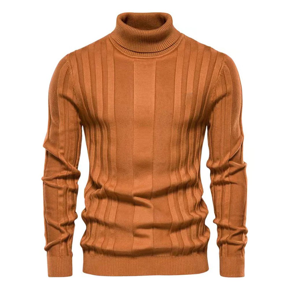 Herren Rollkragenpullover – Gerippter Strick – Langarm – Eleganter Klassiker