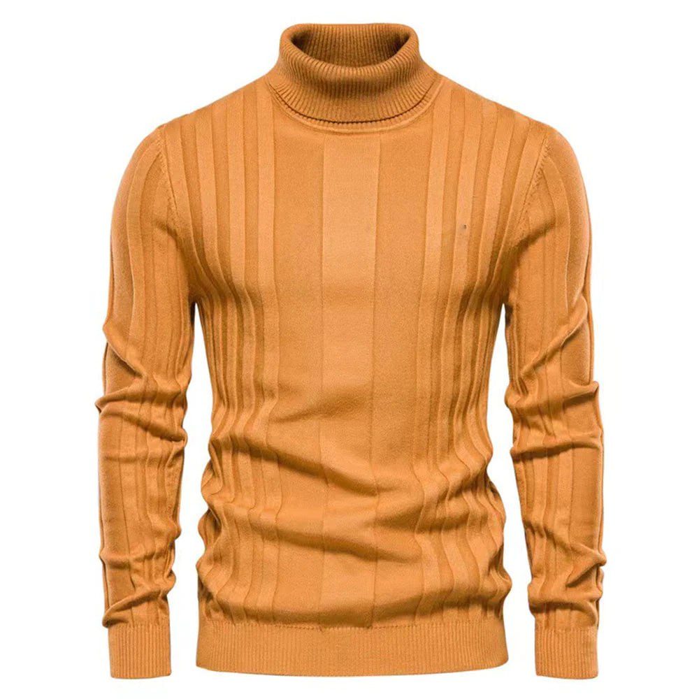 Herren Rollkragenpullover – Gerippter Strick – Langarm – Eleganter Klassiker