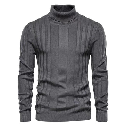 Herren Rollkragenpullover – Gerippter Strick – Langarm – Eleganter Klassiker